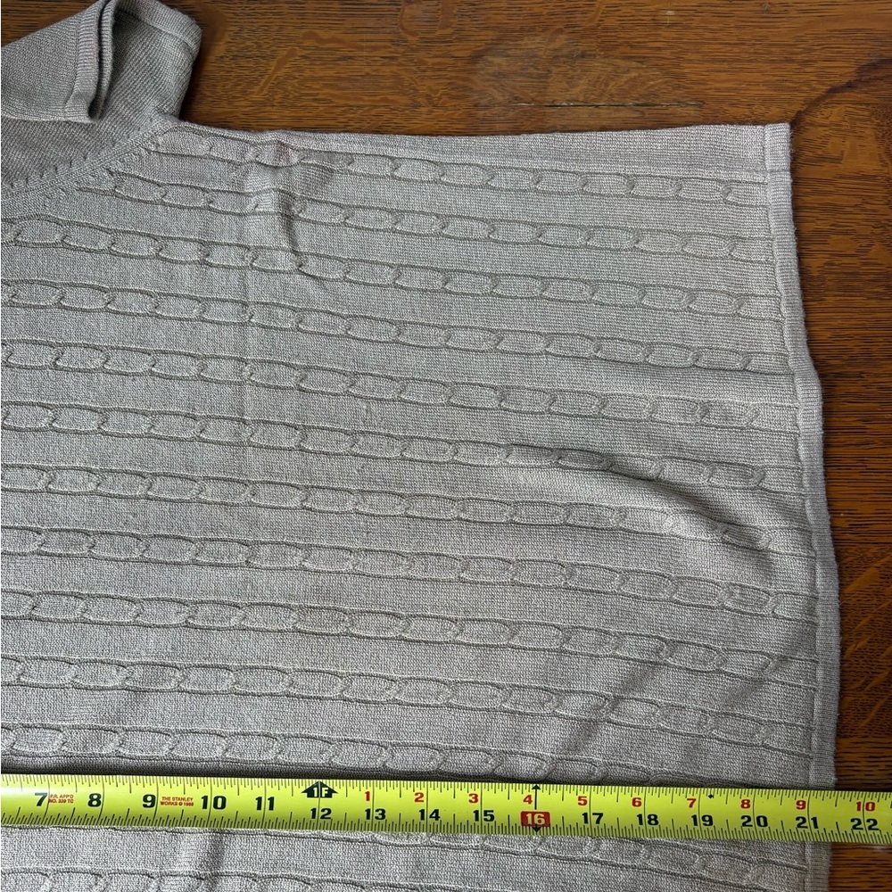Sag Harbor Beige Cable Knit Short Sleeve Sweater Knitwear Cream Tan Crewneck - Picture 11 of 12